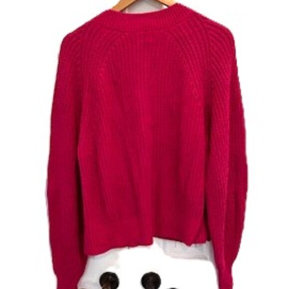 Hot Pink V-Neck Sweater, Size Small - Picture 7 of 8